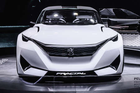 FRANKFURT - SEPT 2015: Peugeot Fractal Concept presented at IAA International Motor Show on September 20, 2015 in Frankfurt, Germanyのeditorial素材