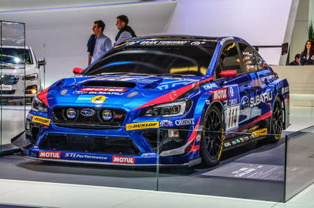 FRANKFURT - SEPT 2015: Subaru STI NBR Challenge presented at IAA International Motor Show on September 20, 2015 in Frankfurt, Germanyのeditorial素材