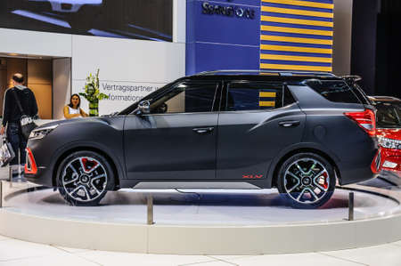 FRANKFURT - SEPT 2015: SsangYong XLV presented at IAA International Motor Show on September 20, 2015 in Frankfurt, Germanyのeditorial素材