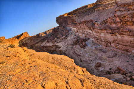 Tamerza canyon or Star Wars canyon, Sahara desert, Tunisia, Africa, HDRの写真素材