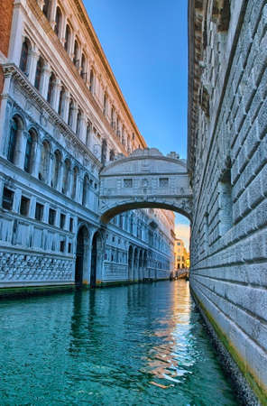 Venice - Bridge of Sighs, Ponte dei Sospiri, Italy, HDRの写真素材