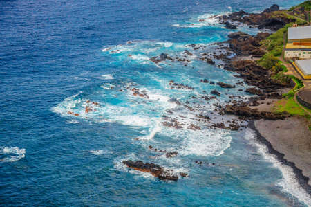 Ocean shore with waves in Tenerife, Canary Islands.の写真素材