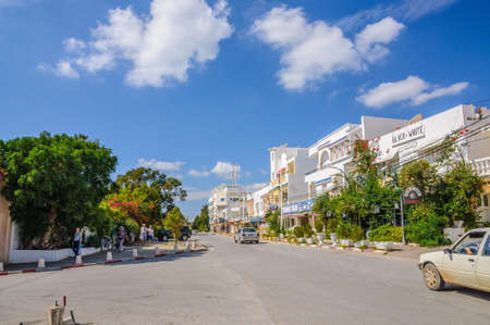HAMMAMET, TUNISIA - Oct 2014: Slum street with ruins on October 6, 2014 in Hammamet, Tunisiaのeditorial素材