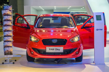 MOSCOW - AUG 2016: FAW Oley presented at MIAS Moscow International Automobile Salon on August 20, 2016 in Moscow, Russia.のeditorial素材