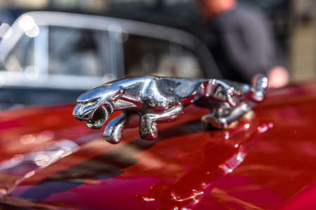 GERMANY, LIMBURG - APR 2017: JAGUAR SYMBOL in Limburg an der Lahn in Hesse, Germany.のeditorial素材