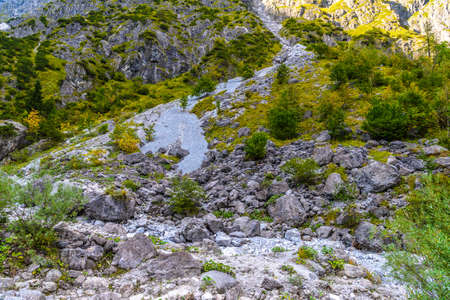 Boulder stones in Koenigssee, Konigsee, Berchtesgaden National Park, Bavaria Germany