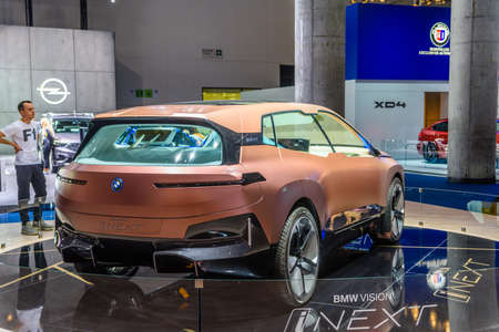 FRANKFURT, GERMANY - SEPT 2019: pink sand BMW INEXT CONCEPT electric car, IAA International Motor Show Auto Exhibtion.のeditorial素材