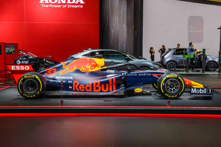FRANKFURT, GERMANY - SEPT 2019: ASTON MARTIN FORMULA ONE 1 racing car, IAA International Motor Show Auto Exhibtion.のeditorial素材