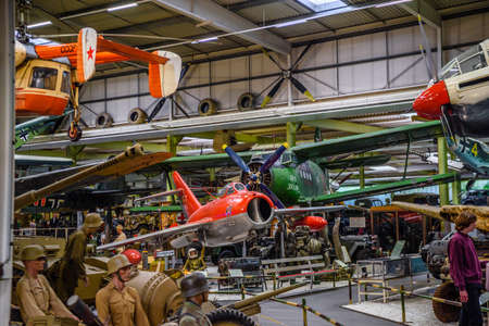 SINSHEIM, GERMANY - MAI 2022:red soviet jet fighter aircraft Mikoyan-Gurevich MiG-15 Type 14 Fagot...