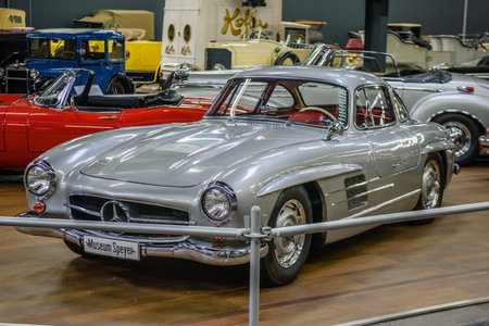 SINSHEIM, GERMANY - MAI 2022: gray Mercedes-Benz 300 SL gullwinged coupe 1955 215ps