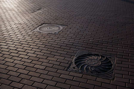 sunny streetの写真素材