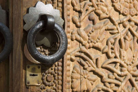 A photo of wooden doorの写真素材