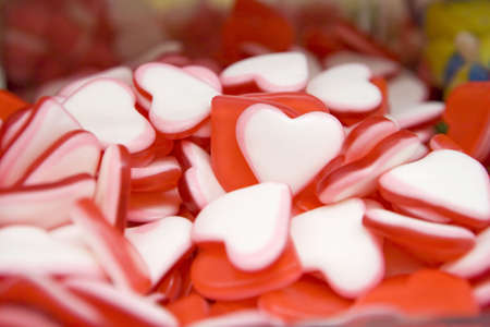A photo of heart-shaped sweetsの写真素材