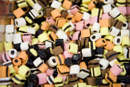 A photo of multi colored licorice candyの写真素材