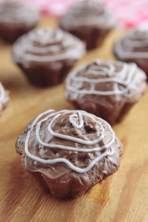 a photo of chocolate cupcakesの写真素材