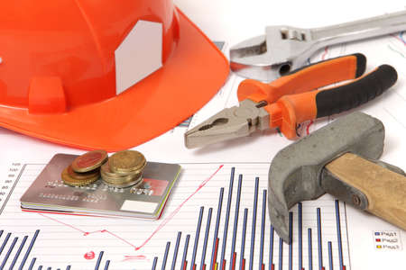 a photo of housebuilding graphics and spannerの写真素材