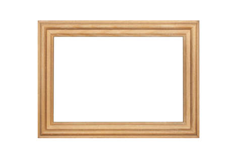 a photo of wooden frame over white backgroundの写真素材