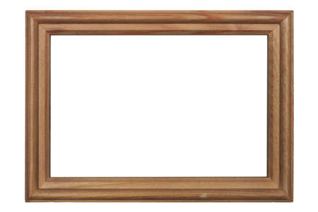 a photo of wooden frame over white backgroundの写真素材