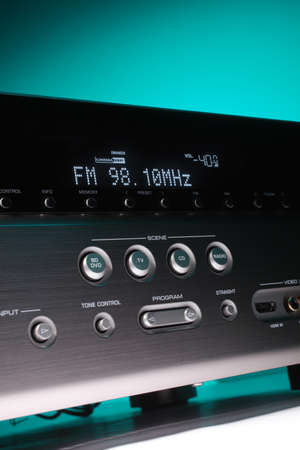 a close up photo of silver receiverの写真素材