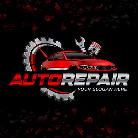 Auto repair service. Auto mechanic logo design template.のイラスト素材