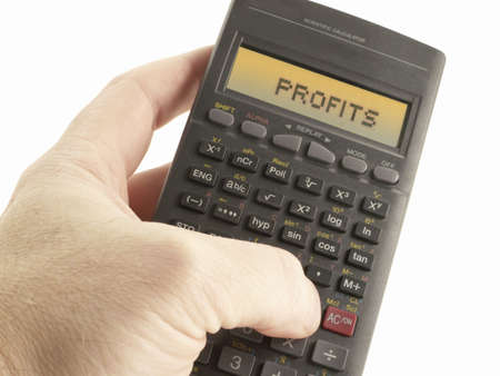 Scientific Calculator with word, Profits on screen.の写真素材