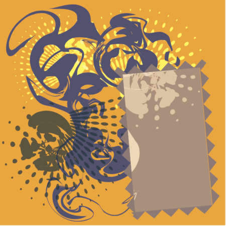 Square Grunge background with copy area, splotches and decorations in their own vector layers.のイラスト素材