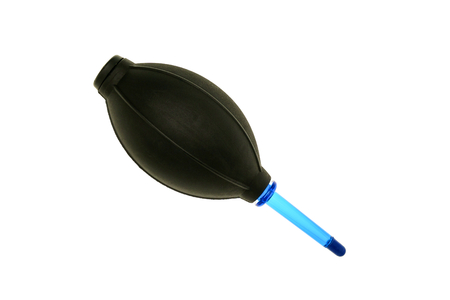 Black blower for cleaning the camera and sensor isolated with white 