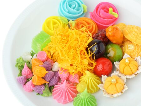 thai dessert on white backgroundの写真素材