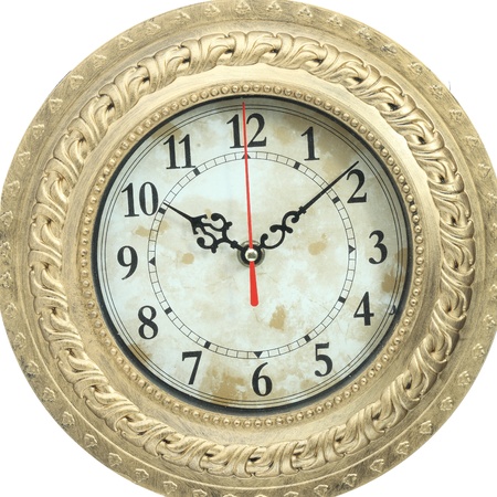 old clock on white background