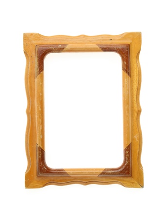 old wood frame on white backgroundの写真素材