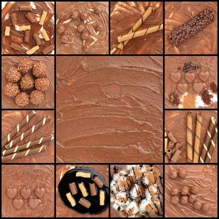 collection set chocolate backgroundの写真素材