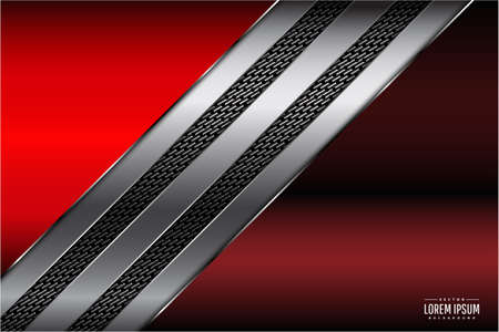 Elegant metallic background.Luxury of red and silver.Vector illustration.のイラスト素材
