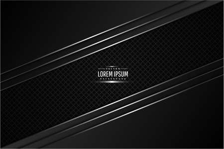 Metallic background.Black and silver with carbon fiber.Glow line metal technology concept.のイラスト素材
