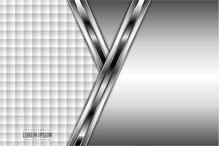 Metallic background. Elegant of Gray metal with white upholstery modern design. Luxury for wedding, invitation or greeting card.のイラスト素材