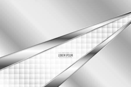 Metallic background. Elegant of Gray metal with white upholstery modern design. Luxury for wedding, invitation or greeting card.のイラスト素材