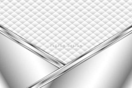 Metallic background. Elegant of Gray metal with white upholstery modern design. Luxury for wedding, invitation or greeting card.のイラスト素材