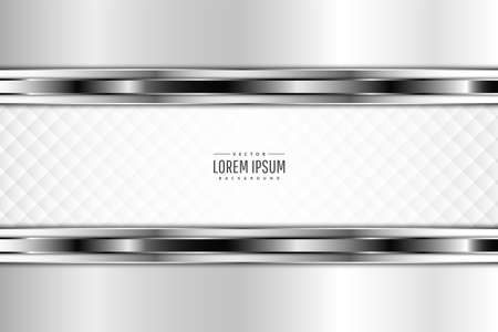 Metallic background. Elegant of Gray metal with white upholstery modern design. Luxury for wedding, invitation or greeting card.のイラスト素材