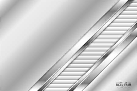 Metallic background. Elegant of Gray metal with white upholstery modern design. Luxury for wedding, invitation or greeting card.のイラスト素材