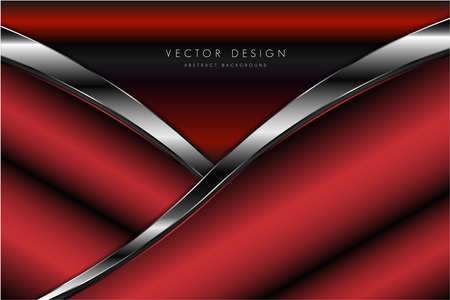 Metallic background.Red and silver metal technology concept.のイラスト素材