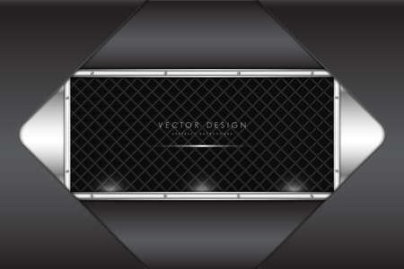 Metallic background.Gray and silver with carbon fiber.Glow line metal technology concept.のイラスト素材