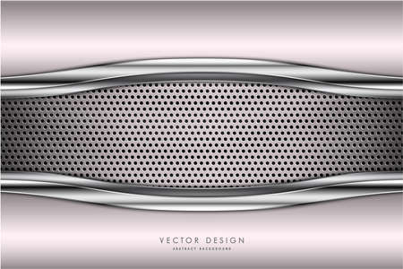 Metallic background.Luxury of pink and silver with carbon fiber texture. Elegant metal modern design.のイラスト素材