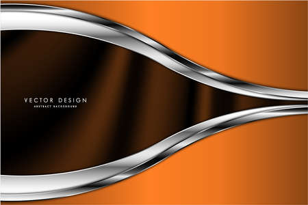 Metallic background.Luxury of orange and silver.Silk texture elegant metal modern design.のイラスト素材