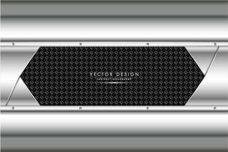 Metallic background.Gray and silver with carbon fiber texture. Metal technology concept.のイラスト素材