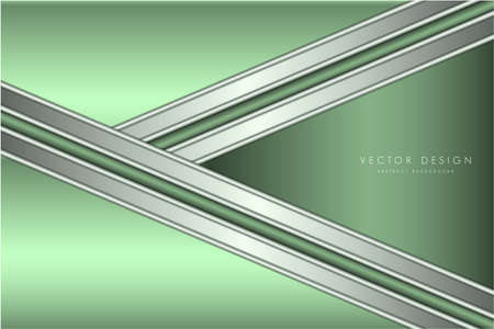 Metallic background.Luxury of green with silver glossy.Arrow shape elegant metal modern design.のイラスト素材