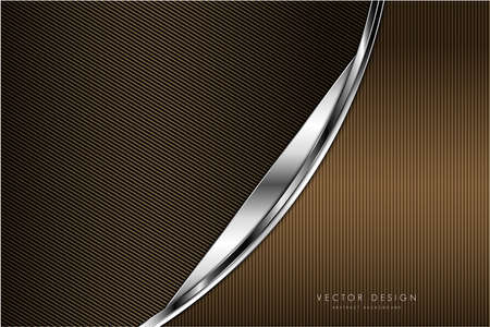 Metallic background.Luxury of gold and silver with carbon fiber.Golden line metal technology concept.のイラスト素材