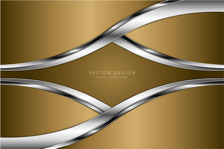 Metallic background.Luxury of gold with silver glossy.Elegant golden metal modern design.のイラスト素材