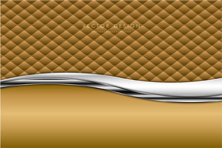 Metallic background. Luxury of gold and silver with upholstery modern design. Elegant golden metal for wedding, invitation or greeting card.のイラスト素材