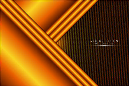 Metallic background.Orange with glow line carbon fiber.Arrow shape metal technology concept.のイラスト素材