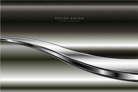 Metallic background.Gray and silver with line carbon fiber texture.Black space metal technology concept.のイラスト素材