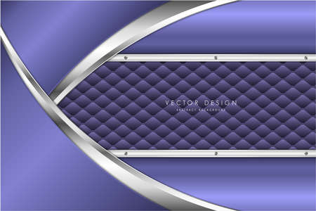Metallic background. Elegant of purple and silver metal with upholstery modern design. Luxury for wedding, invitation or greeting card.のイラスト素材